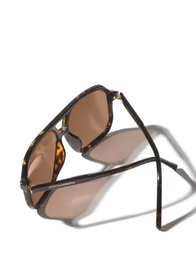 Dolce & Gabbana Pilot-frame Tortoiseshell Sunglasses In Brown