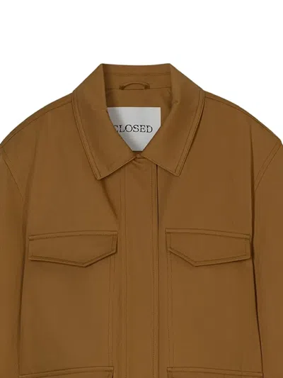 Closed Flap-pocket Jacket In Blue