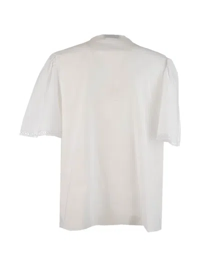 Les Filles D'eva Ruffled Lace Blouse In White