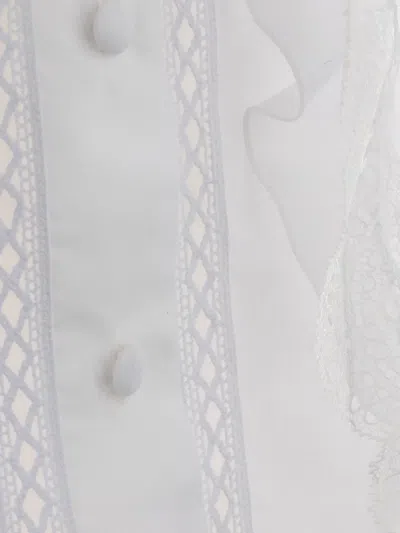 Les Filles D'eva Ruffled Lace Blouse In White