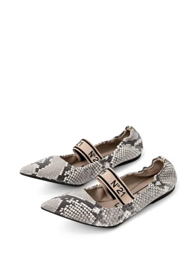 N°21 Pointed-toe Strap Pumps In Gray