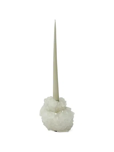 Mineral Series 크리스털 캔들스틱 홀더 In White