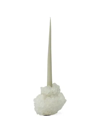 Mineral Series 크리스털 캔들스틱 홀더 In White