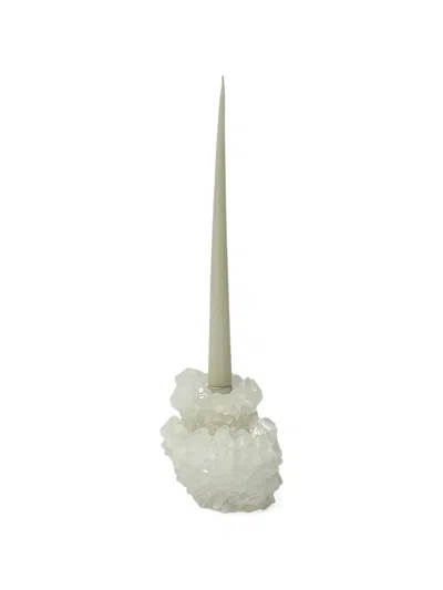 Mineral Series 크리스털 캔들스틱 홀더 In White