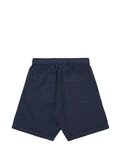 Universal Works Simple Checkered Drawstring Shorts In Blue