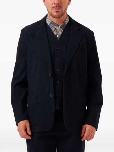Universal Works 버튼 텍스처 재킷 In Blue