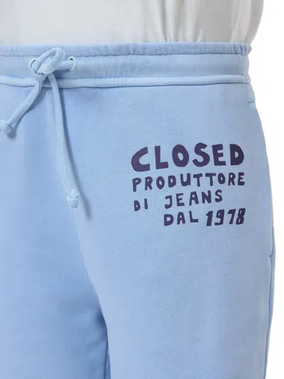 Closed Drawstring Track Pants In Blue