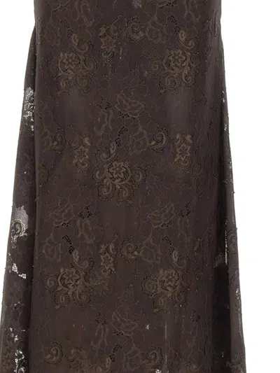 Herskind 펠레 레이스 오버레이 미디 스커트 In Brown