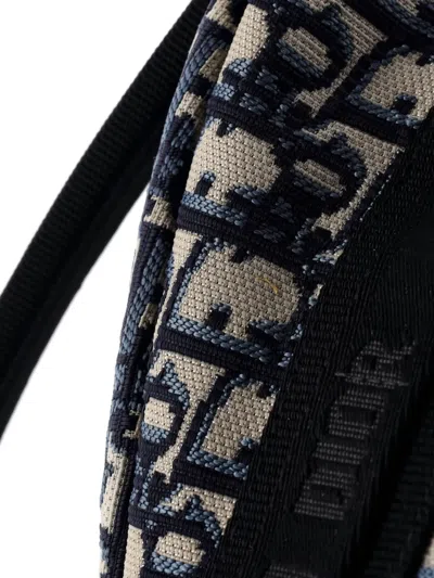 Pre-owned Dior Travel Oblique Canvas Medium Backpack In Blue