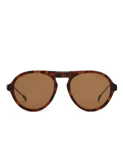 Tod's Round-frame Sunglasses In Brown