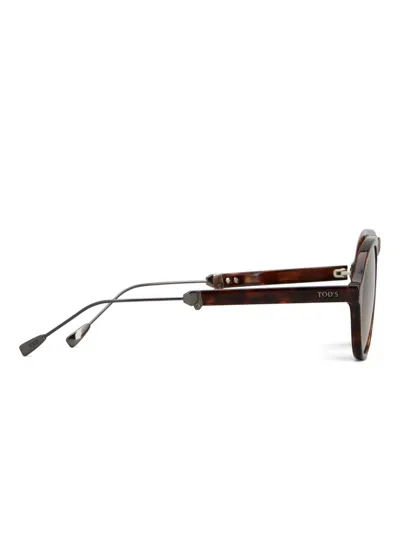 Tod's Round-frame Sunglasses In Brown
