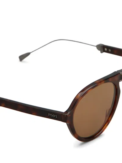 Tod's Round-frame Sunglasses In Brown