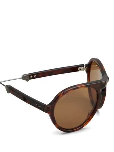Tod's Round-frame Sunglasses In Brown