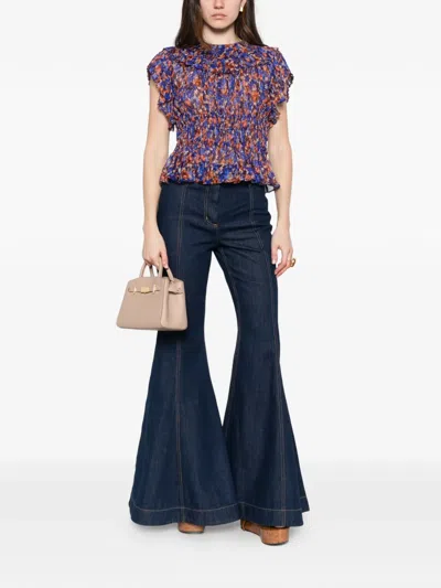 Ulla Johnson Athene Ruffled Floral-pattern Blouse In Multi