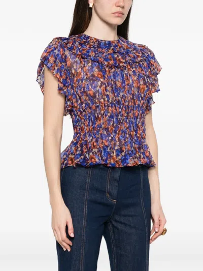 Ulla Johnson Athene Ruffled Floral-pattern Blouse In Multi