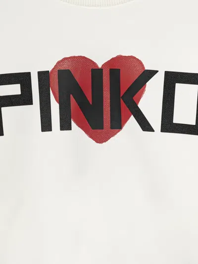 Pinko 하트 그래픽 스웨트셔츠 In White