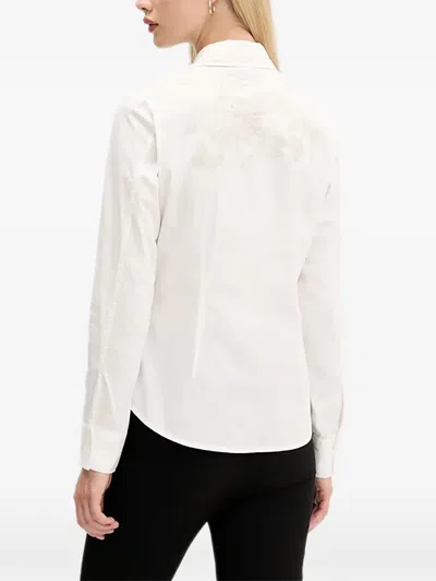 Desigual 브로이드로 자수 셔츠 In White