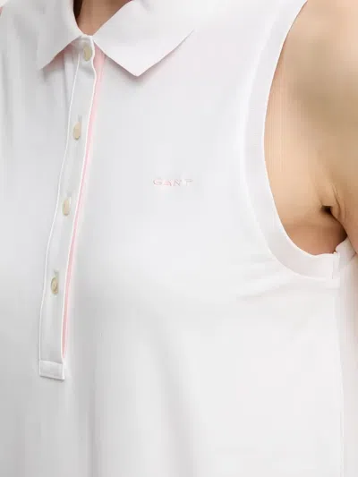 Gant 민소매 폴로 탑 In White