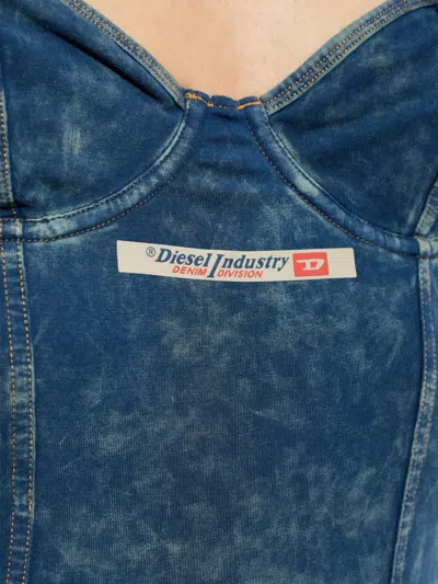 Diesel Mini Effect Adjustable Bodysuit In Blue