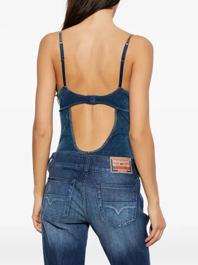 Diesel Mini Effect Adjustable Bodysuit In Blue