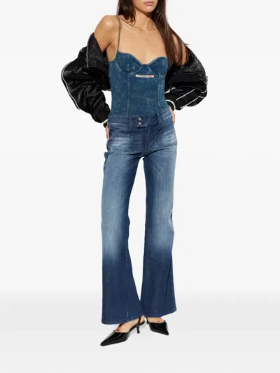 Diesel Mini Effect Adjustable Bodysuit In Blue