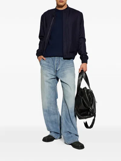 Givenchy Logo Patch Knitted Jumper In Blue