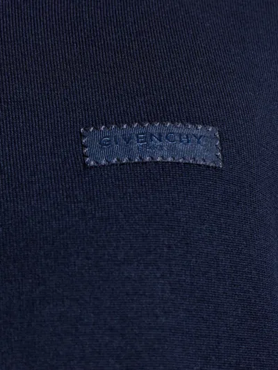 Givenchy Logo Patch Knitted Jumper In Blue