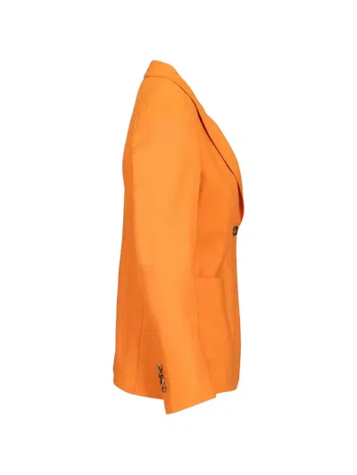Latorre 싱글 브레스티드 패치 포켓 블레이저 In Orange