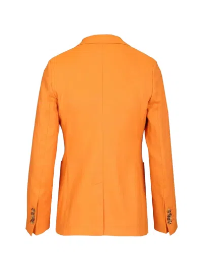 Latorre 싱글 브레스티드 패치 포켓 블레이저 In Orange