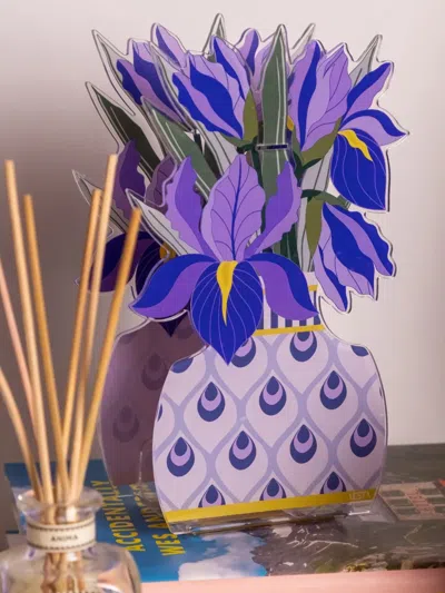 Vesta 아이리스 기하학 패턴 스몰 디퓨저 In Blue