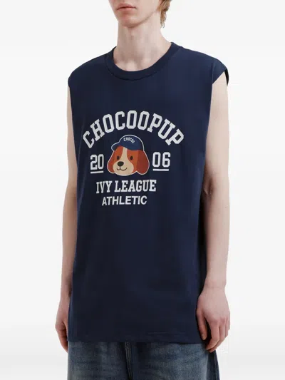 Chocoolate Sleeveless T-shirt In Blue