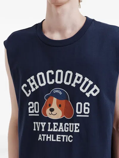 Chocoolate Sleeveless T-shirt In Blue
