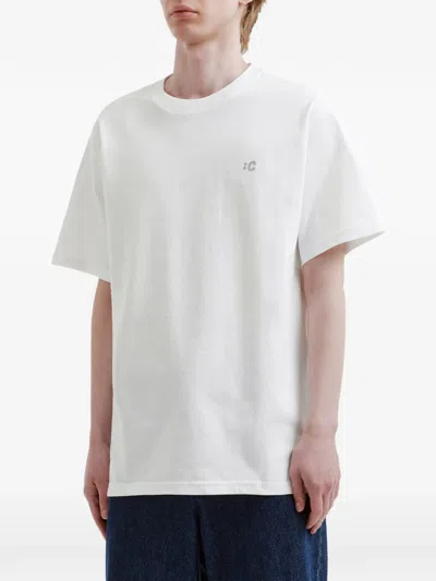 Chocoolate 크루 넥 로고 티셔츠 In White