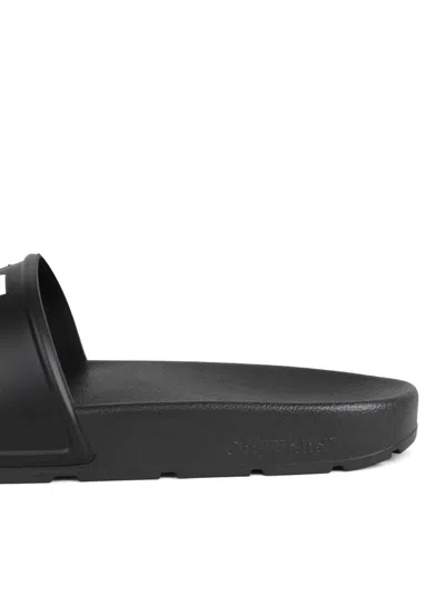 Off-white Arrows Logo-print Slides In Black