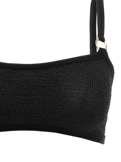Hunza G Iris Bikini Set Adjustable Straps Ring In Black
