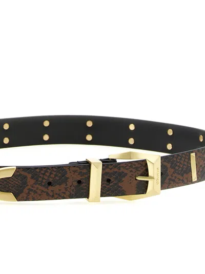 Pinko Python Print Belt In Brown