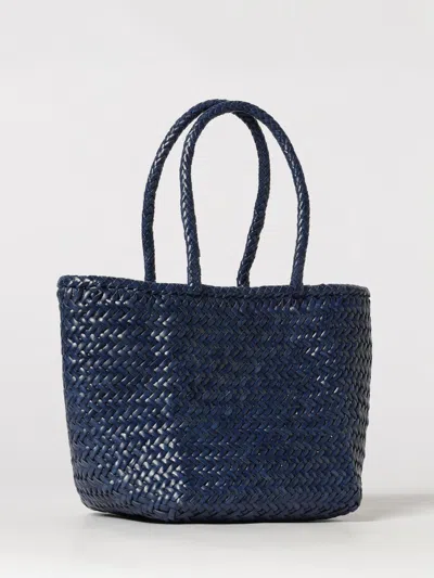 Dragon Diffusion Grace Bag In Woven Leather In Blue