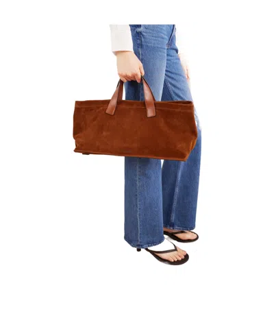 Staud Rectangular Tote Bag In Brown