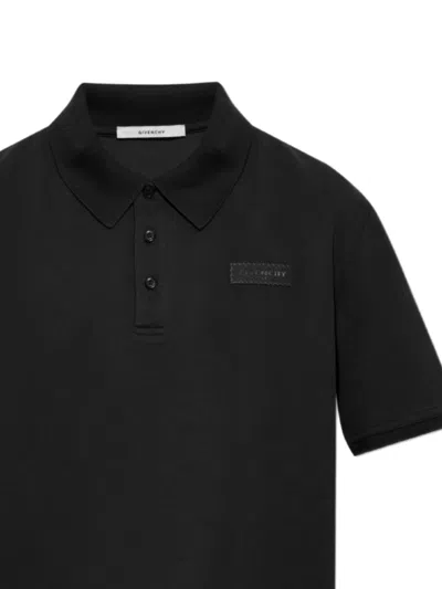 Givenchy Basic Cotton Polo Shirt With Logo In Black