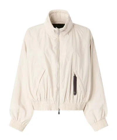 Pinko Oversized Blouson Jacket With Drawstring In Neutral