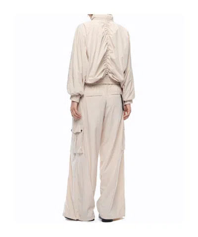 Pinko Oversized Blouson Jacket With Drawstring In Neutral