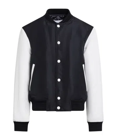 Givenchy Jacket Contrast Sleeves Ribbed Cuffs Pockets In Black