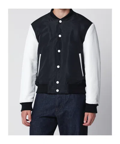 Givenchy Jacket Contrast Sleeves Ribbed Cuffs Pockets In Black