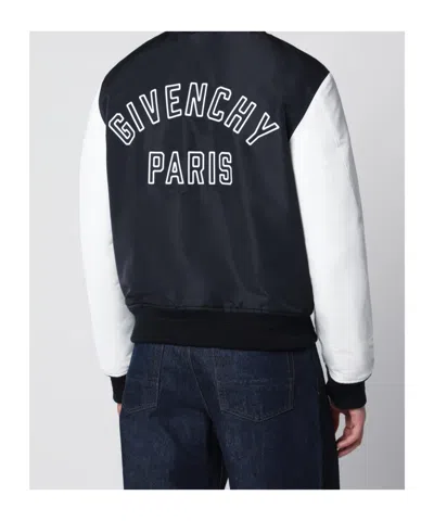 Givenchy Jacket Contrast Sleeves Ribbed Cuffs Pockets In Black