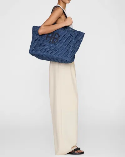Anine Bing Minimalist Large-capacity Handbag In Navy Blue