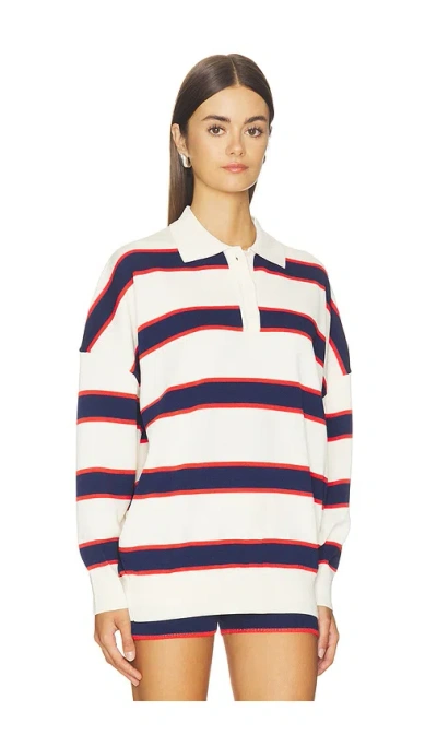 Ser.o.ya Taby Sweater Eggshell Stripe In Neutral