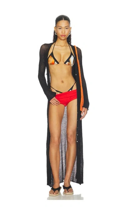Indah Jolene Button Front Duster In Black