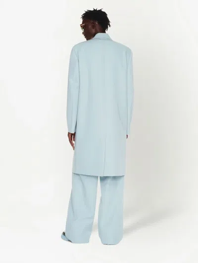 Off-white Double-breasted Coat In Blue