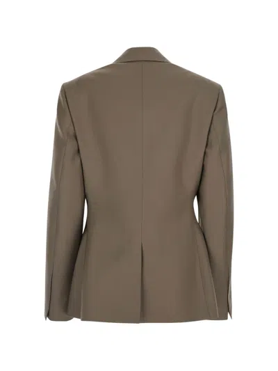 Rohe Peak-lapel Single-breasted Blazer In Brown