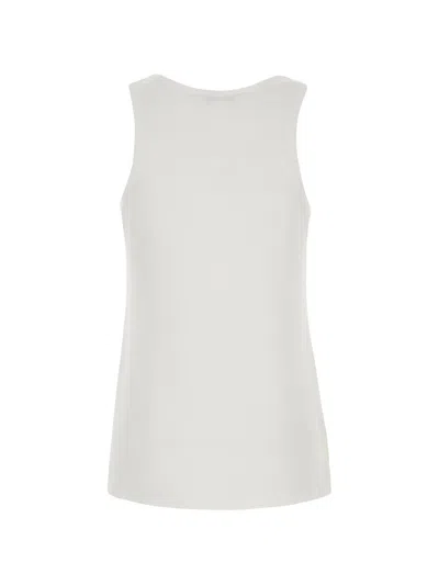 Max Mara Pavido Embroidered-logo Tank Top In White